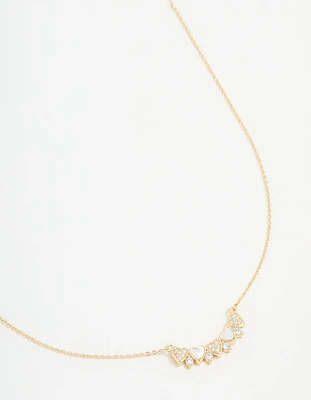Gold Plated Mini Heart Banner Necklace