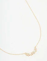 Gold Plated Mini Heart Banner Necklace