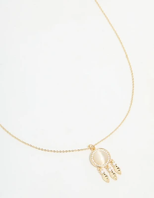 Gold Plated Dream Catcher Necklace