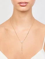 Gold Plated Cubic Zirconia Butterfly Y-Necklace