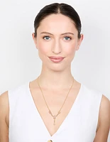 Gold Plated Pearl Flower Trio Y-Necklace