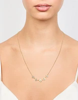 Gold Plated Cubic Zirconia Flower Necklace