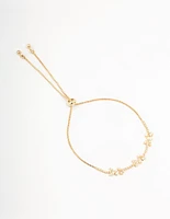 Gold Plated Pearl & Mini Butterfly Toggle Bracelet