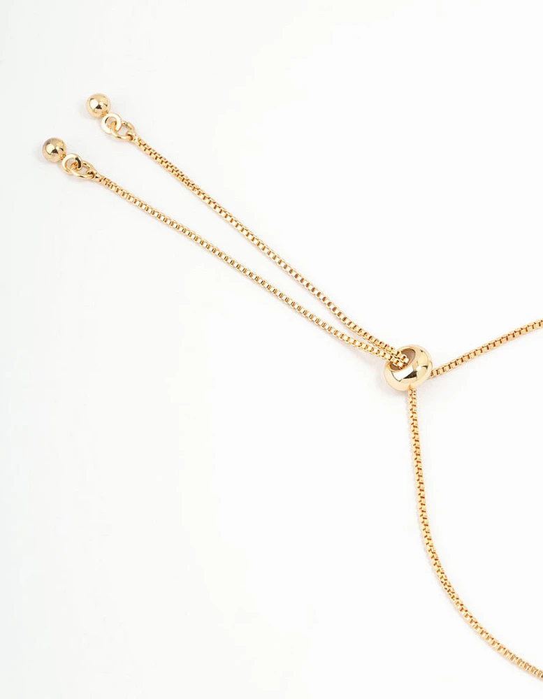 Gold Plated Pearl & Mini Butterfly Toggle Bracelet