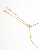 Gold Plated Pearl & Mini Butterfly Toggle Bracelet
