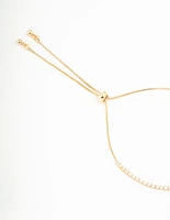 Gold Plated Cubic Zirconia Baguette Bow Toggle Bracelet