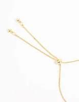 Gold Plated Mother Of Pearl & Mini Heart Toggle Bracelet
