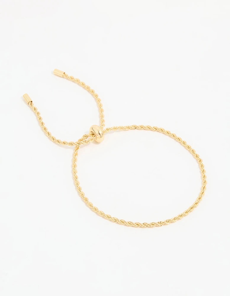 Gold Plated Simple Rope Toggle Bracelet