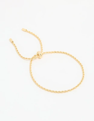 Gold Plated Simple Rope Toggle Bracelet
