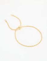 Gold Plated Simple Rope Toggle Bracelet