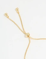 Gold Plated Cubic Zirconia Double Butterfly Toggle Bracelet