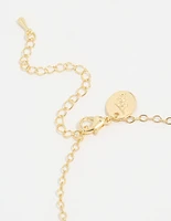 Gold Plated Cubic Zirconia Flower Station Bracelet