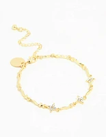 Gold Plated Winding Mini Flower Bracelet