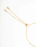 Gold Plated Cubic Zirconia Oval & Round Toggle Bracelet