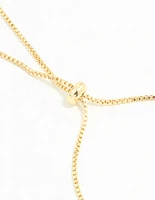 Gold Plated Cubic Zirconia Flower Toggle Bracelet