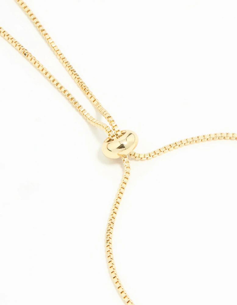 Gold Plated Pearl Flower Toggle Bracelet
