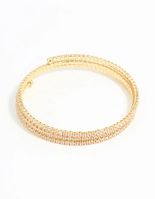 Gold Plated Cupchain Wrap Bracelet
