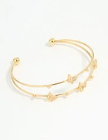 Gold Plated Mini Butterfly Wrist Cuff