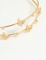Gold Plated Mini Butterfly Wrist Cuff