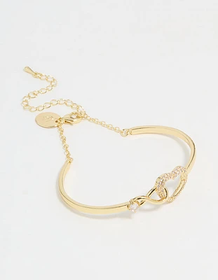 Gold Plated Infinity Heart Wrist Cuff