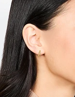 Gold Plated Sterling Silver Cubic Zirconia Double Hoop Earrings
