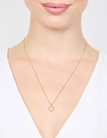 Gold Plated Sterling Silver Cubic Zirconia Flower Pendant Necklace