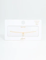 Gold Plated Sterling Silver Cubic Zirconia Tiny Flower Toggle Bracelet