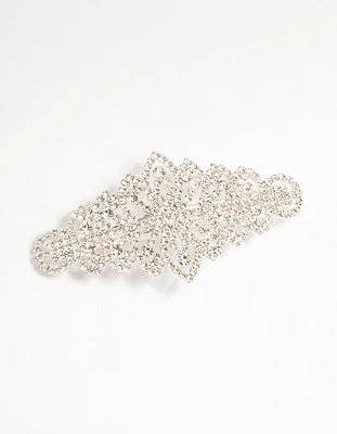 Silver Diamante Ornate Hair Clip