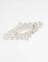 Silver Diamante Ornate Hair Clip