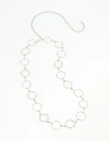 Silver Diamante & Plain Circle Belt