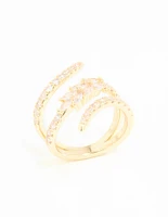 Gold Plated Cubic Zirconia Open Wrap Ring