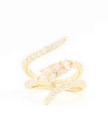 Gold Plated Cubic Zirconia Open Wrap Ring