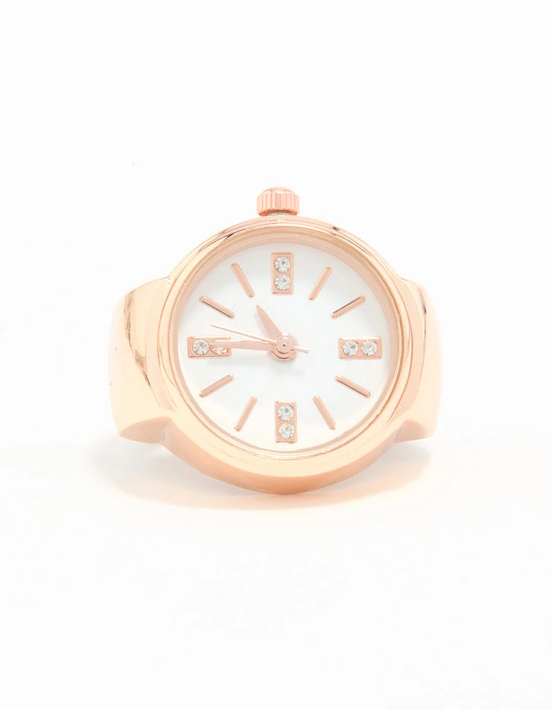Rose Gold Statement Watch Ring