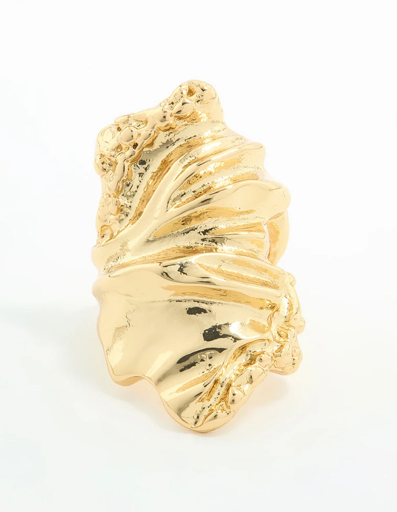 Gold Plated Molten Rock Ring