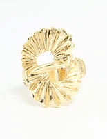 Gold Plated Textured Twist Ring