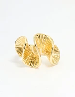 Gold Plated Wavy Fan Ring