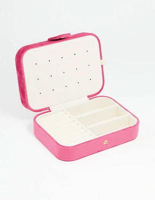 Pink Velvet Fabric Rectangle Jewellery Box