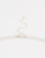 Silver Cubic Zirconia V Necklace