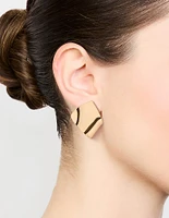 Gold Plated Smooth Folded Stud Earrings