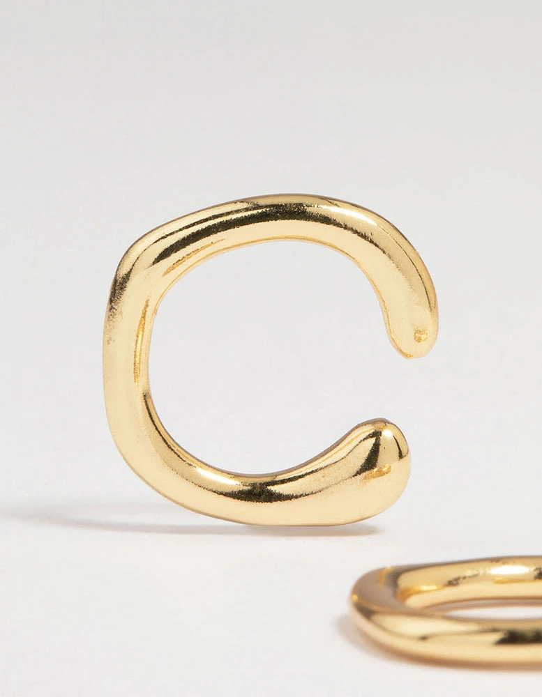 Gold Plated Organic Ear Cuffs