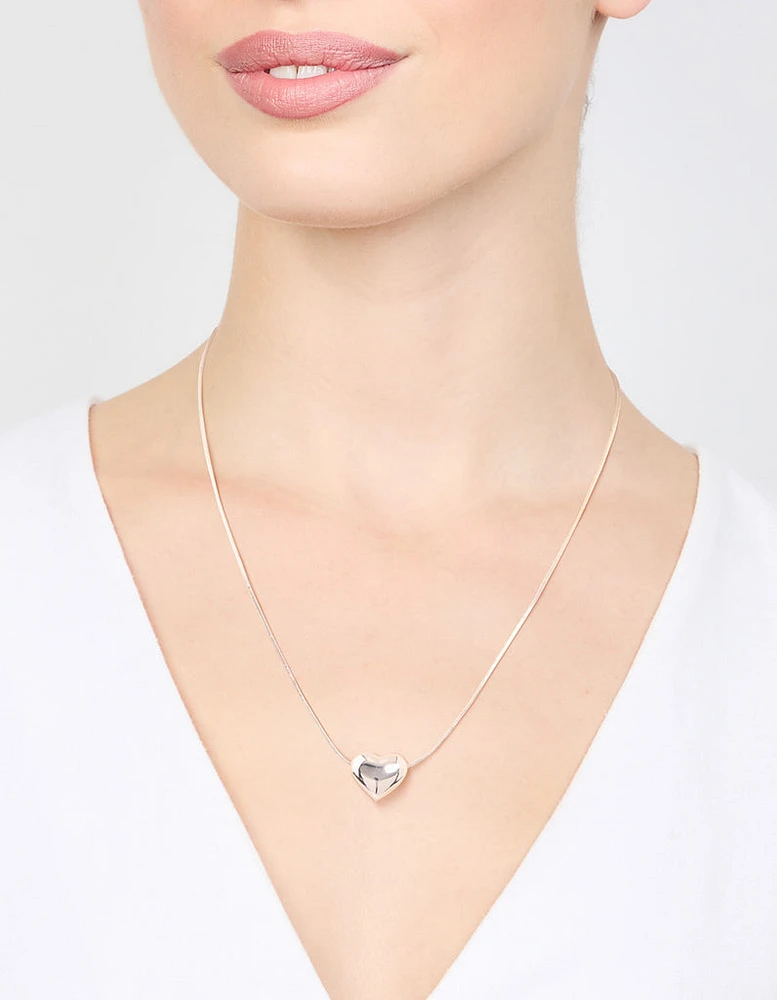 Silver Plated Heart Pendant Necklace