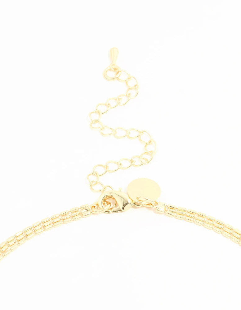 Gold Plated Thin Chain Layered Necklace