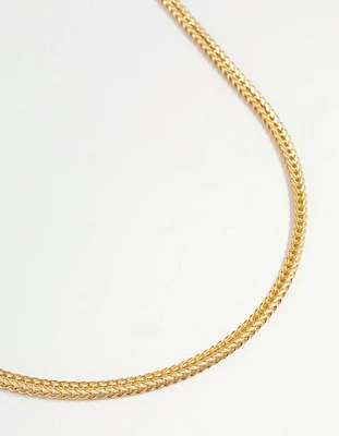 Gold Plated Fine Weave Box Chain Necklace