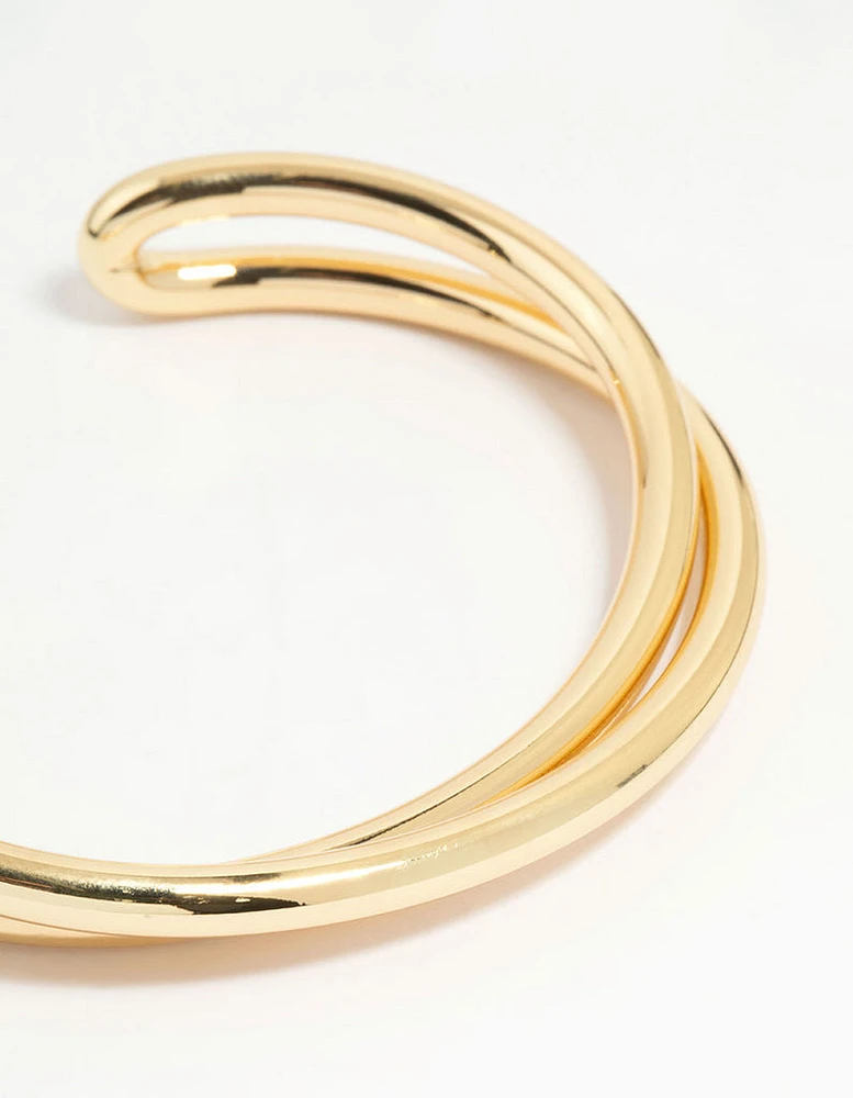 Gold Plated Twist Wrist Cuff