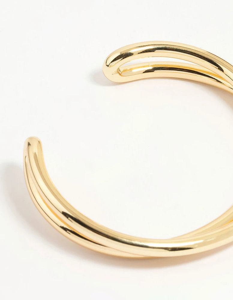 Gold Plated Twist Wrist Cuff