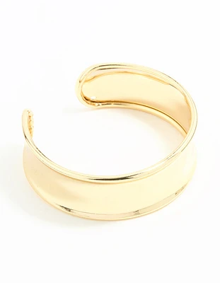 Gold Plated Smooth Thin Wrist Cuff