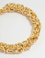 Gold Plated Knotted Cluster Chain Bracelet
