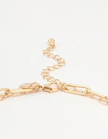 Gold Heart & Bow Charm Necklace