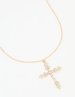 Gold Plated Cross Pendant Necklace