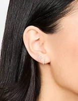 Sterling Silver Bow & Hoop Earrings 2-Pack